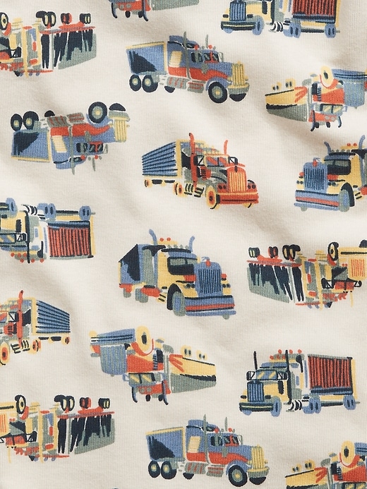 2 of 8 showing, with the color birch beige of product babyGap 100% Organic Cotton Trucks PJ Set