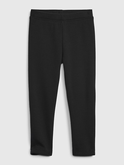 1 of 8 showing, with the color black of product Toddler Cozy Fleece Leggings