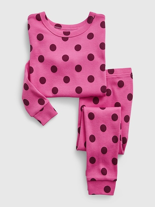 1 of 8 showing, with the color phlox pink of product babyGap 100% Organic Cotton Polka Dot PJ Set
