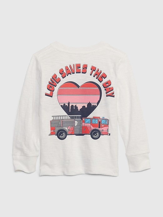 2 of 8 showing, with the color new off white of product Toddler Love Graphic T-Shirt