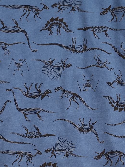 2 of 8 showing, with the color bainbridge blue of product Kids 100% Organic Cotton Dino PJ Set