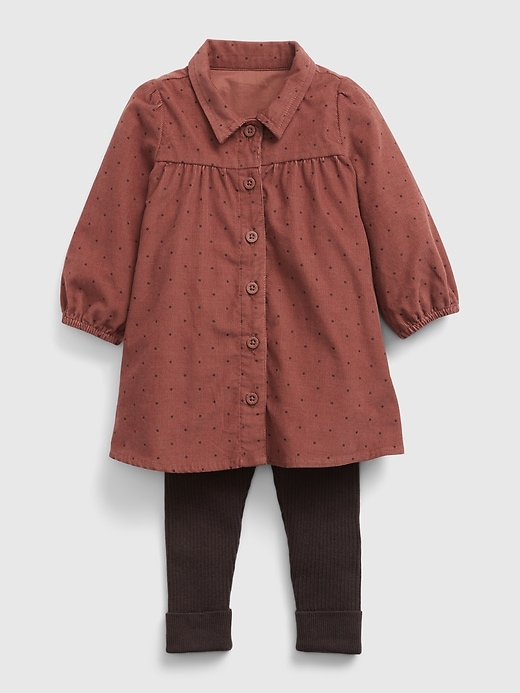 Image number 3 showing, Baby Corduroy Shirtdress Set