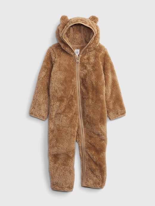 1 of 8 showing, with the color brannan brown of product Baby Footless Sherpa One-Piece