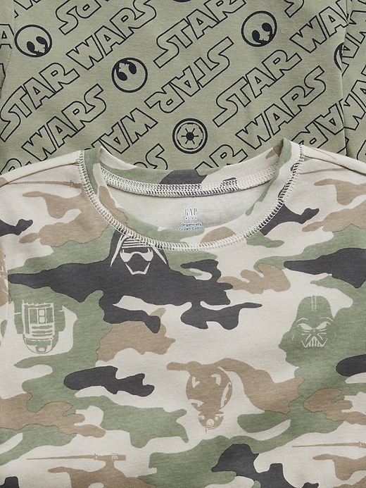 2 of 8 showing, with the color sage green of product GapKids &#124 Star Wars™ Organic Cotton PJ Set (2-Pack)