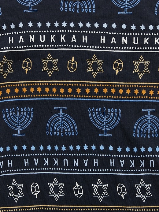 2 of 8 showing, with the color HANUKKAH of product Baby & Toddler Organic Cotton Hanukkah PJ Set
