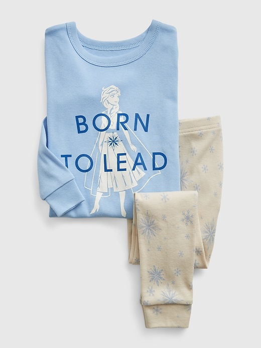 1 of 8 showing, with the color wind blue of product babyGap &#124 Disney Frozen 100% Organic Cotton PJ Set