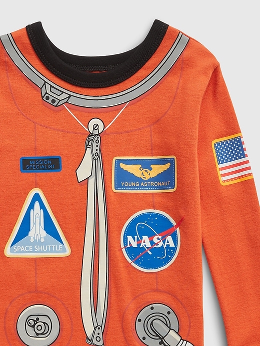 2 of 8 showing, with the color active orange of product babyGap 100% Organic Cotton Astronaut PJ Set