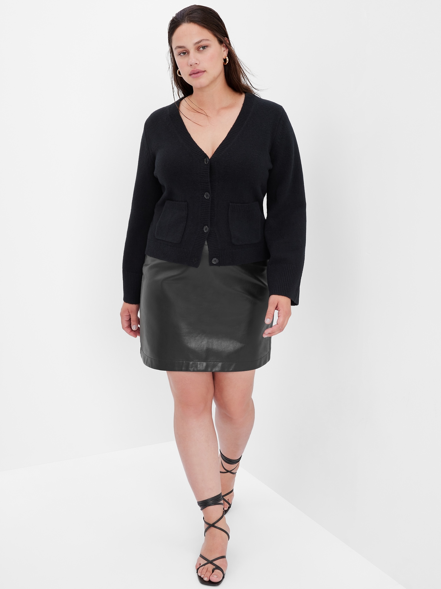 Faux Leather Mini Skirt Gap 