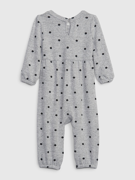 2 of 8 showing, with the color heather grey of product Baby Softspun Footless One-Piece