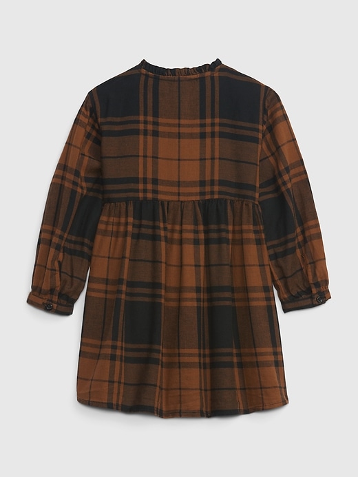 2 of 8 showing, with the color brown black plaid of product Toddler Plaid Dress