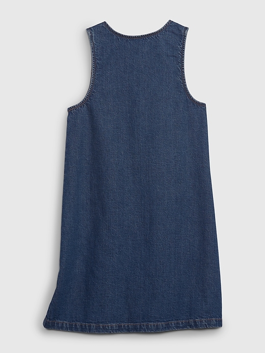 2 of 8 showing, with the color medium wash of product Kids Denim Jumper