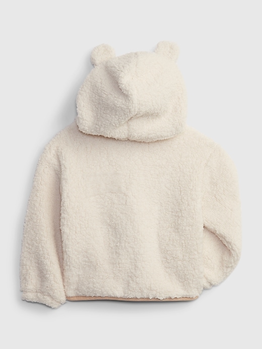 View large product image 2 of 2. Toddler Sherpa Bear Hoodie