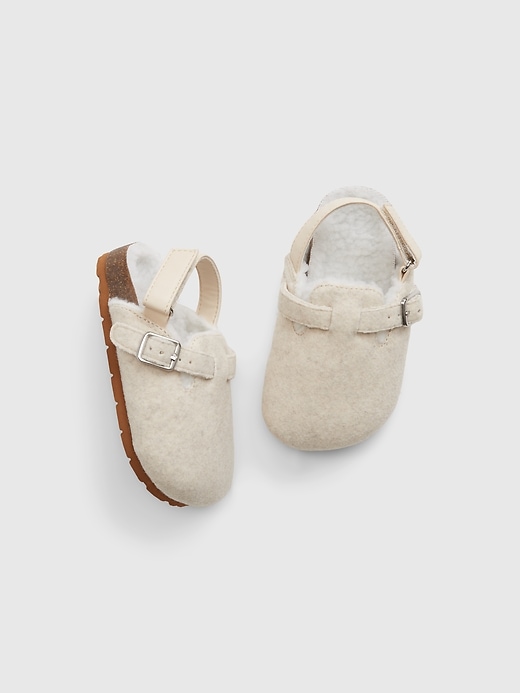 1 of 8 showing, with the color ivory beige of product Toddler Cozy Clogs