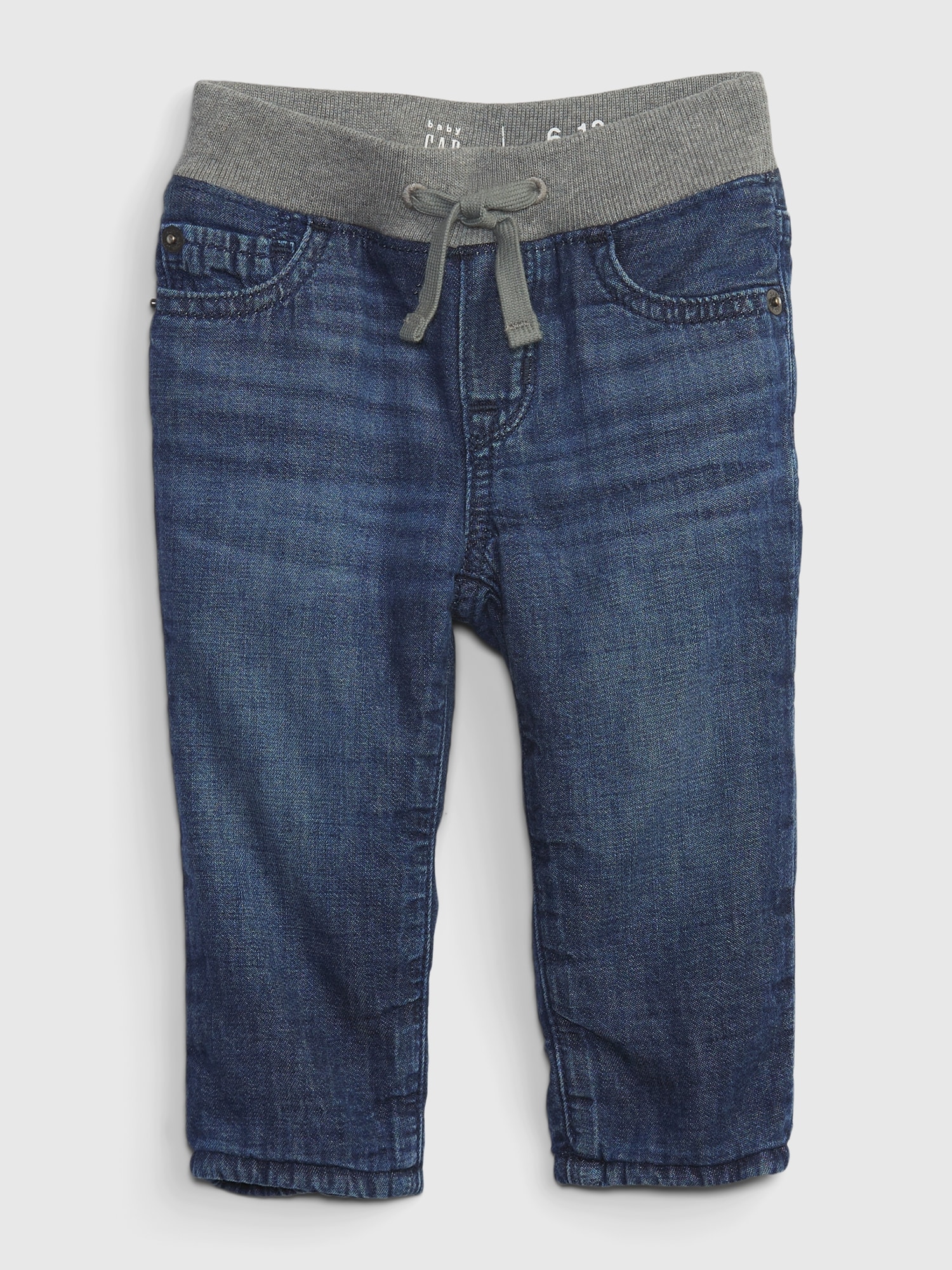 Baby Lined Knit-Denim Straight Jeans | Gap