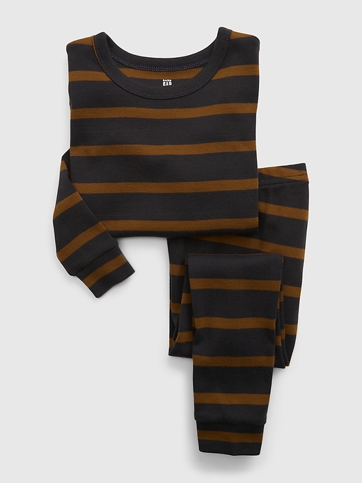 1 of 8 showing, with the color black of product babyGap 100% Organic Cotton Stripe PJ Set