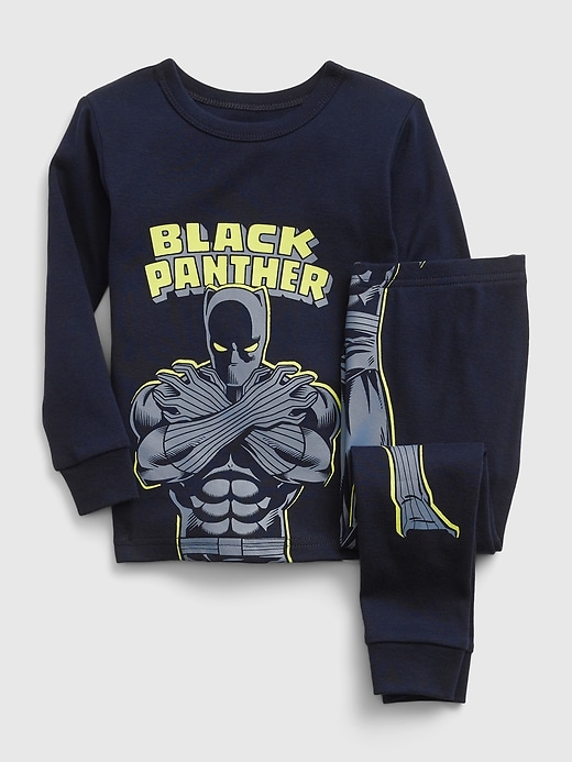 1 of 8 showing, with the color dark night blue of product babyGap &#124 Marvel Black Panther 100% Organic Cotton PJ Set