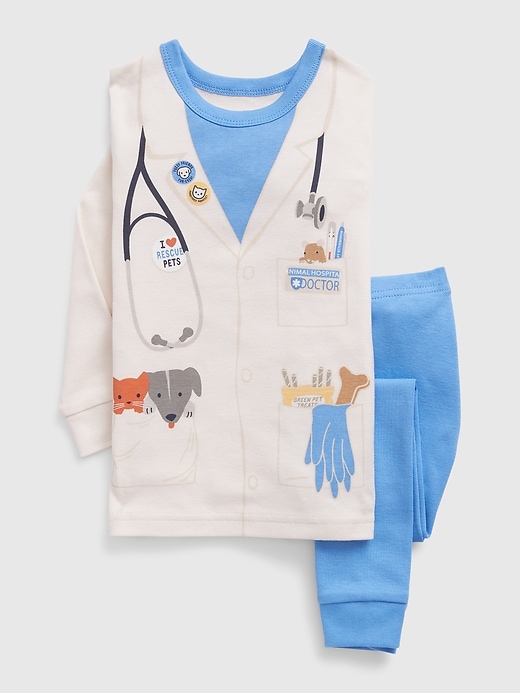 1 of 8 showing, with the color birch beige of product Baby & Toddler Organic Cotton Veterinarian PJ Set