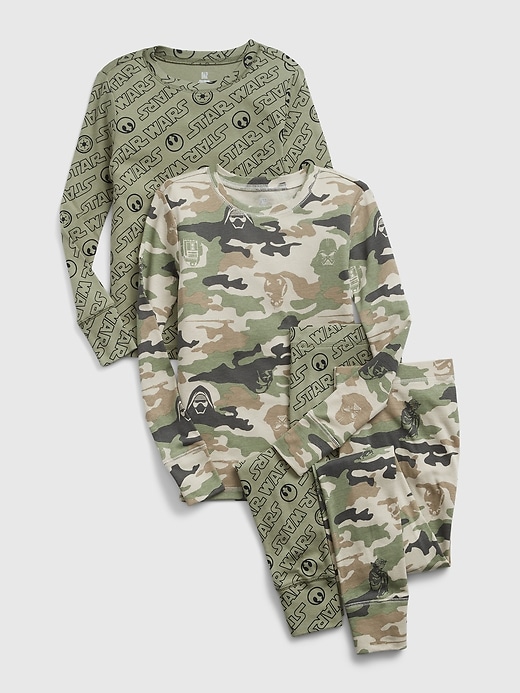 1 of 8 showing, with the color sage green of product GapKids &#124 Star Wars™ Organic Cotton PJ Set (2-Pack)