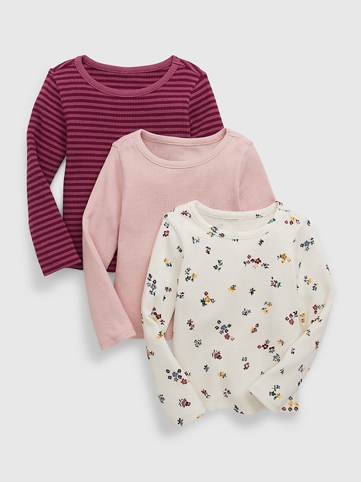 1 of 8 showing, with the color PINK STANDARD of product Toddler Waffle T-Shirt (3-Pack)