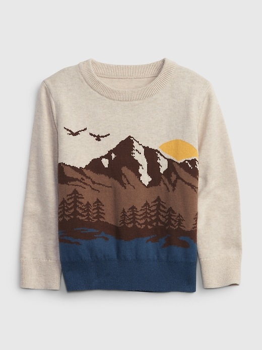 1 of 8 showing, with the color mountain sky of product Toddler Graphic Sweater