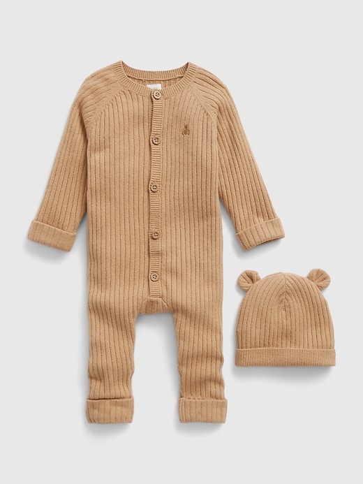 1 of 8 showing, with the color BRANNAN BROWN of product Baby Rib Outfit Set