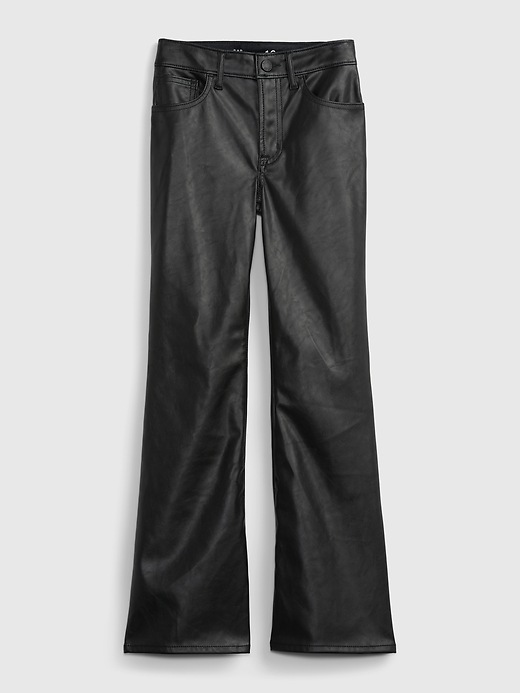 Image number 1 showing, Kids High Rise Vegan Leather Flare Pants