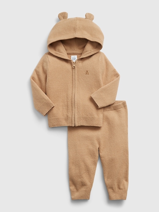 1 of 8 showing, with the color BRANNAN BROWN of product Baby CashSoft Sweater Outfit Set