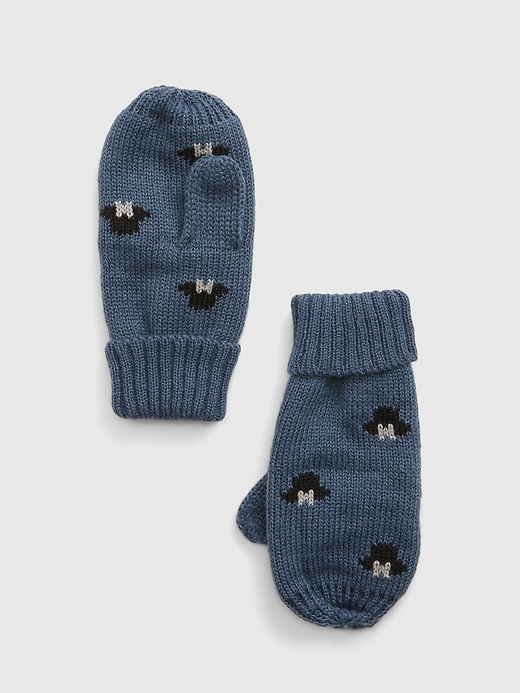 1 of 8 showing, with the color dark night blue of product Toddler Print Mittens