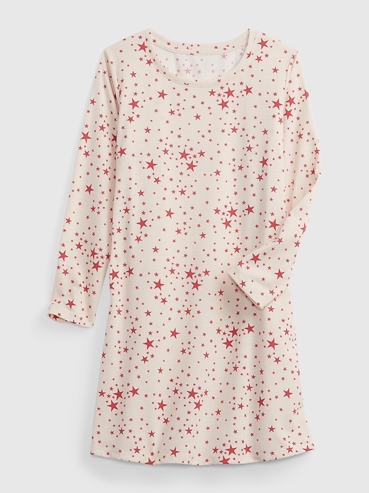 1 of 8 showing, with the color multi pink birch of product Kids 100% Recycled Star PJ Dress