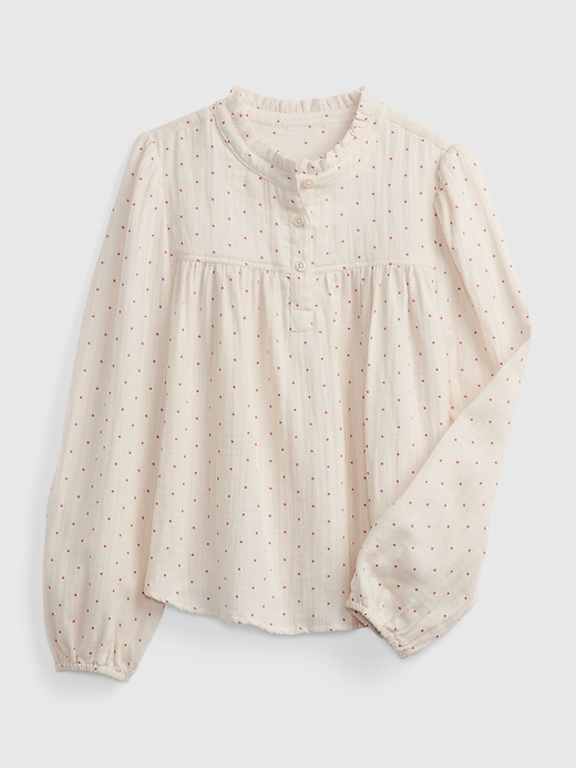1 of 8 showing, with the color white pink dot of product Kids Gauze Shirt