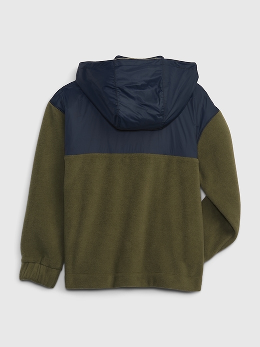 2 of 8 showing, with the color army jacket green of product Kids Polar Fleece Hoodie