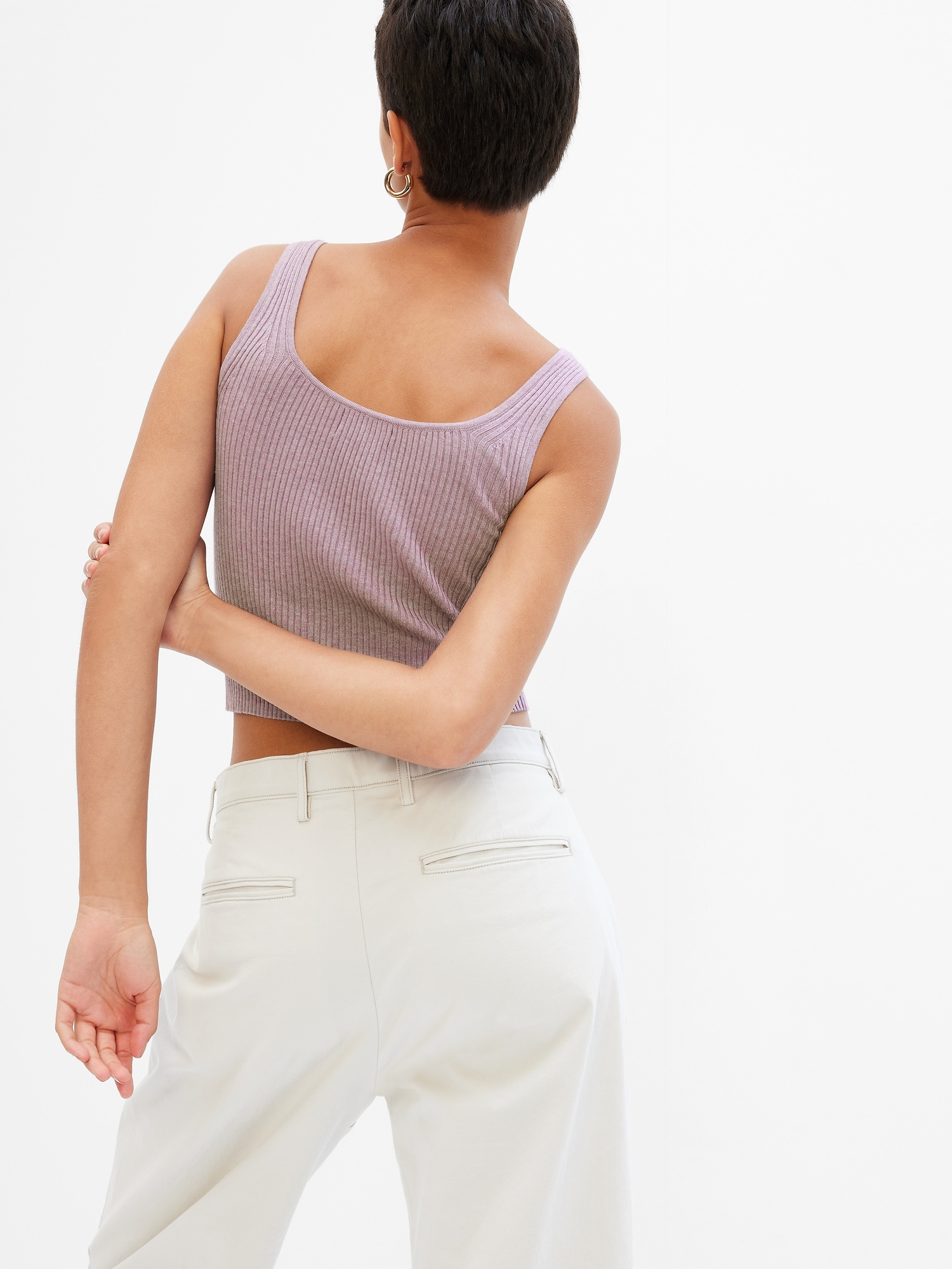 Cropped Skinny Rib Sweater Tank Top Gap