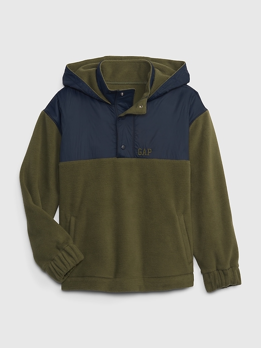 1 of 8 showing, with the color army jacket green of product Kids Polar Fleece Hoodie