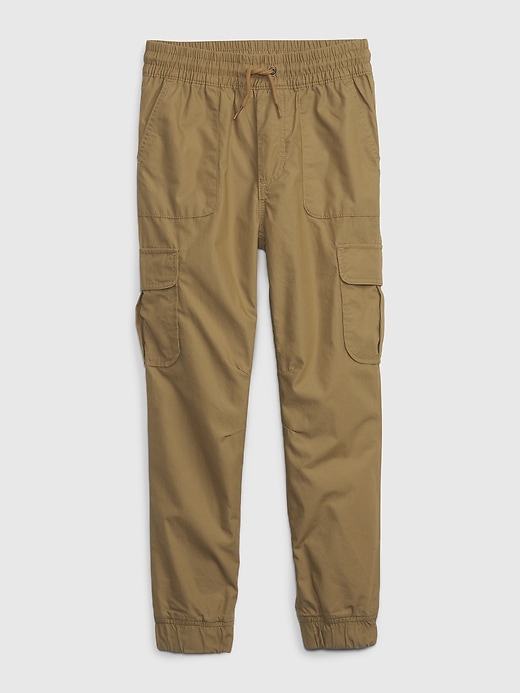 1 of 8 showing, with the color mission tan of product Kids Jersey-Lined Cargo Joggers