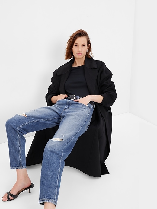 1 of 8 showing, with the color medium destroy of product High Rise Barrel Jeans with Washwell