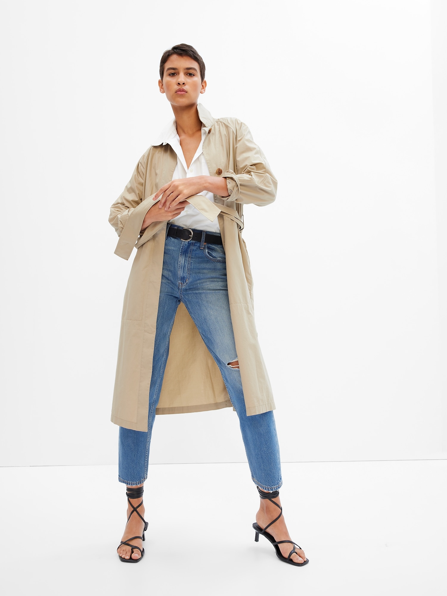 Gap Oversized Mac Coat In Khaki Tan