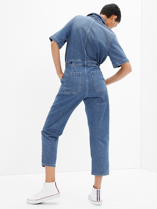 2 of 8 showing, with the color medium wash of product Denim Jumpsuit with Washwell