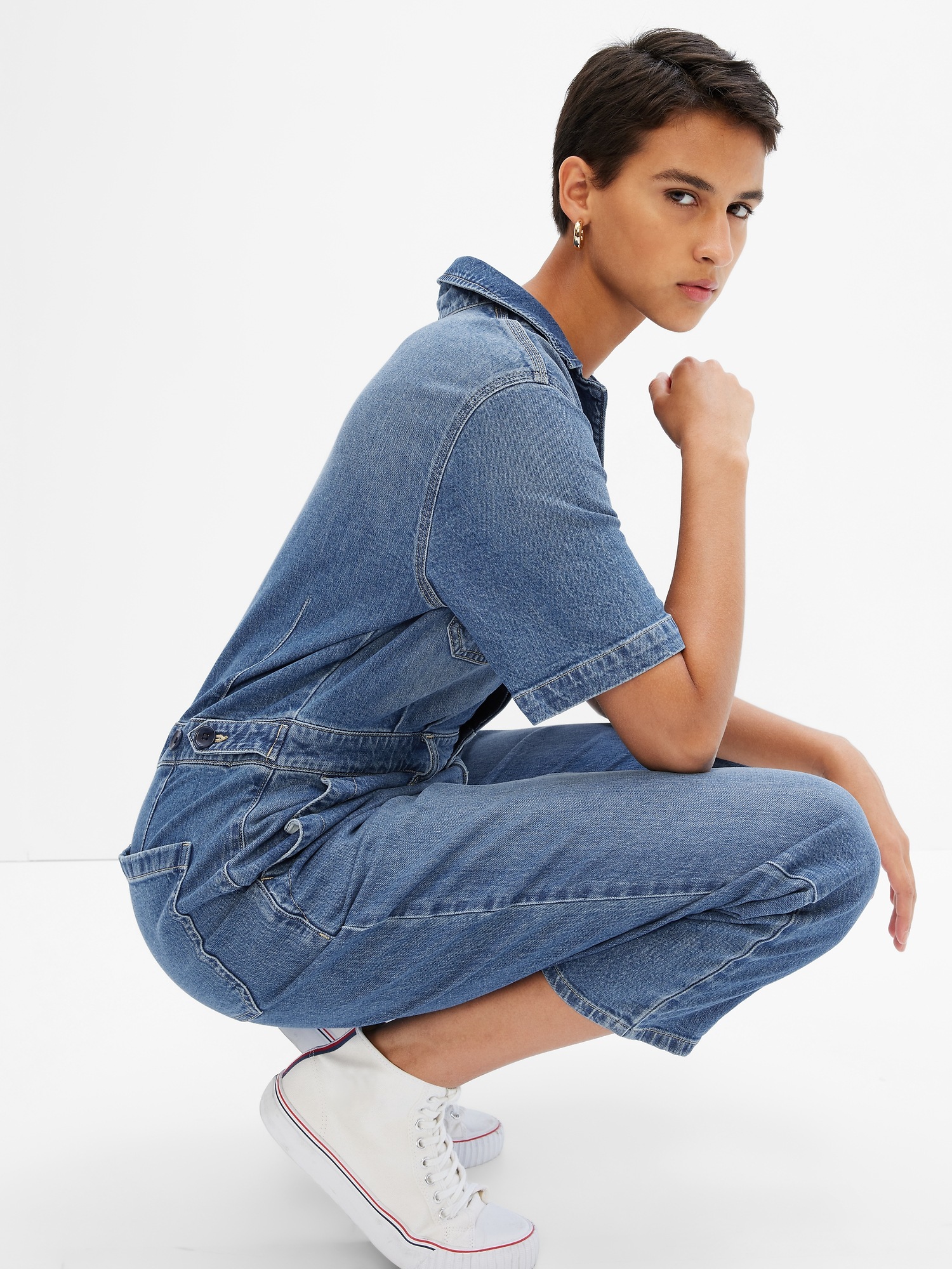 Женские комбинезоны Gap Denim Jumpsuit with Washwell — фото 3