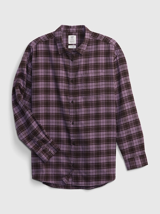 2 of 8 showing, with the color PURPLE PLAID of product Teen Organic Cotton Flannel Shirt