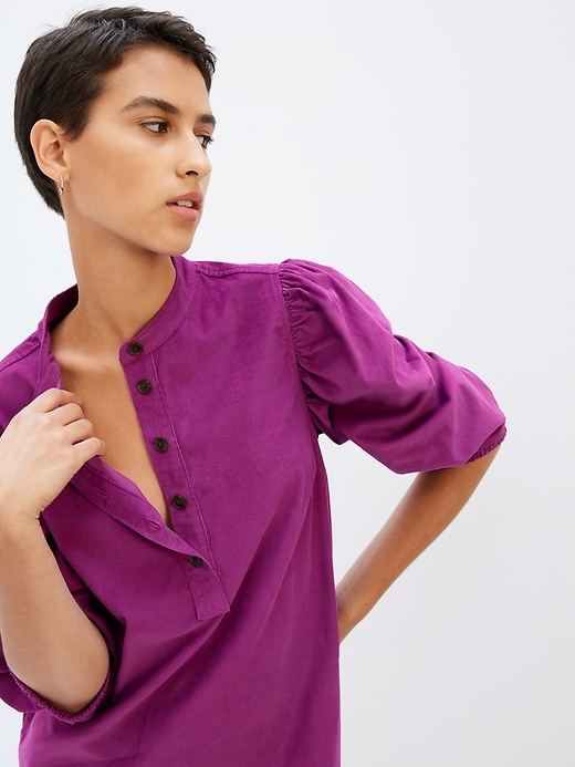 Puff Sleeve Corduroy Mini Dress | Gap