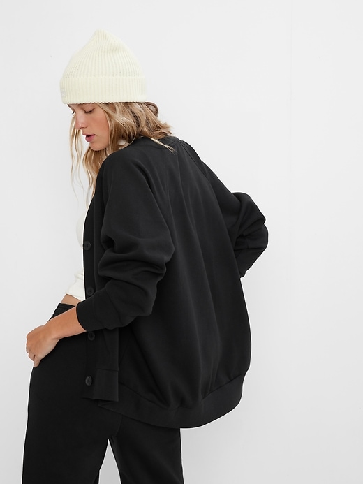 2 of 8 showing, with the color black of product Vintage Soft Oversized Cocoon Cardigan
