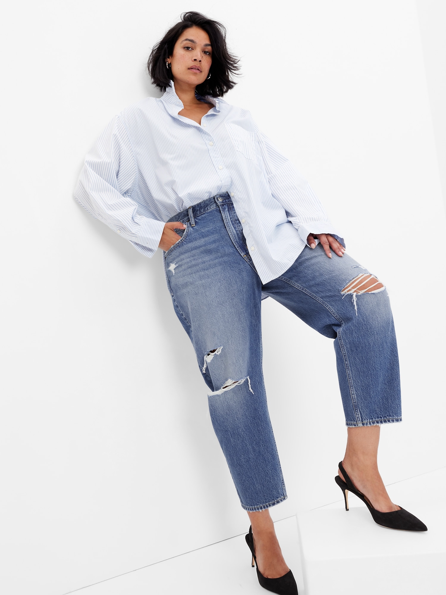 gap barrel jeans high rise