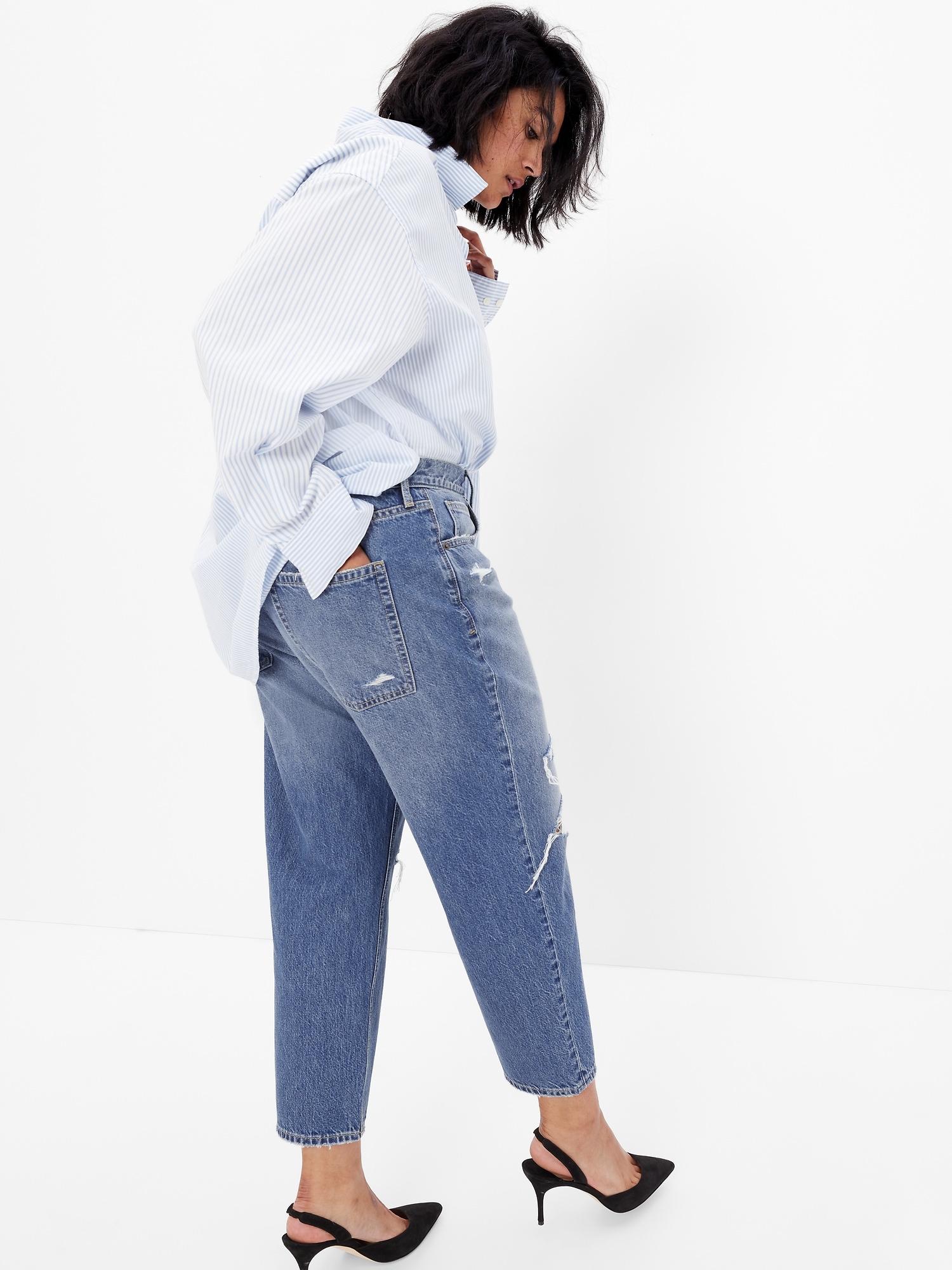 gap barrel jeans high rise