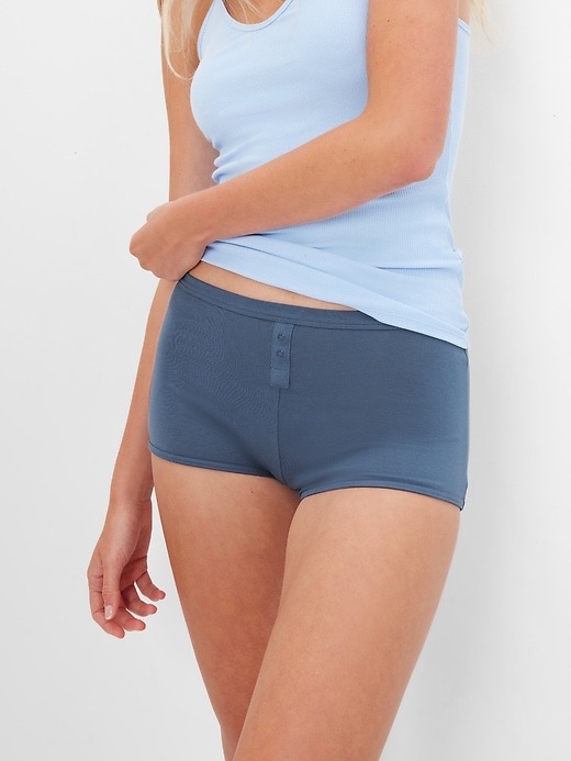 2 of 8 showing, with the color bainbridge blue of product Organic Cotton Shorty
