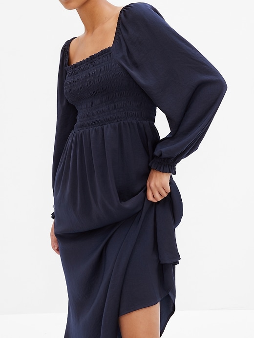 gap smocked midi dress Fit & Flare Smocked-Bodice Midi Dress
