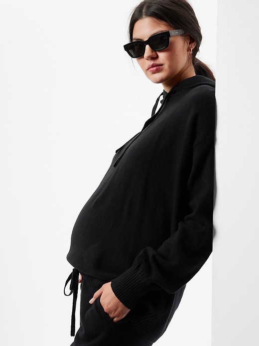 View large product image 1 of 1. Maternity CashSoft Sweater Hoodie