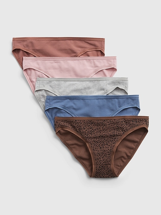 1 of 8 showing, with the color multi color of product Stretch Cotton Bikini (5-Pack)