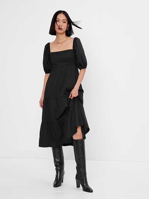 Gap Puff Tiered Midi Dress
