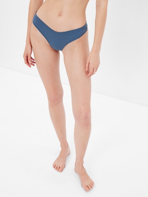 2 of 8 showing, with the color bainbridge blue of product Low Rise Thong