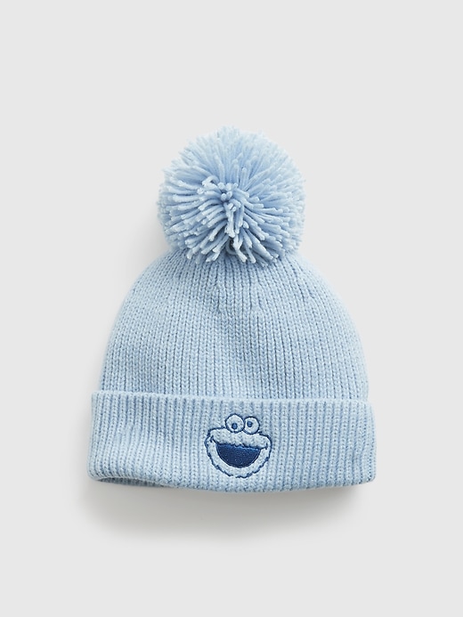 1 of 8 showing, with the color beach blue of product Toddler Pom Beanie